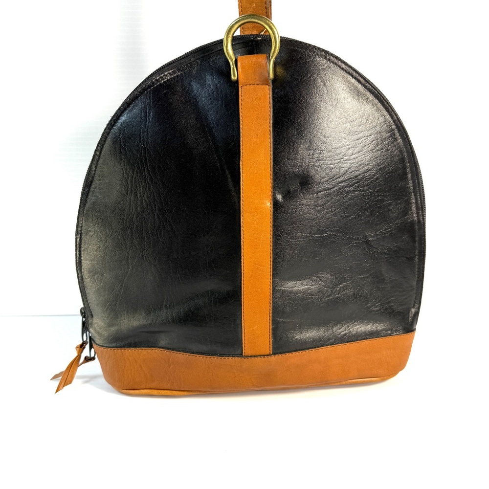 Sabina Genesis Black and Tan Leather Handbag